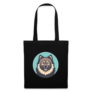 Keeshond Dog Breed Colorful Cartoon Kawaii Clipart - Tote Bag - black - Front