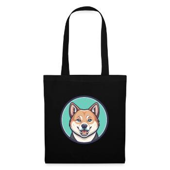 Korean Jindo Dog Breed Cartoon Kawaii Clipart Pet - Tote Bag - black - Front