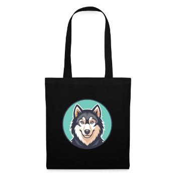 Mackenzie River Husky Dog Breed Cartoon Kawaii Pet - Tote Bag - black - Front
