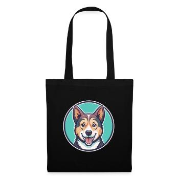 Kintamani Chien Race Dessin Animé Kawaii Clipart Animal - Sac en tissu - noir - Devant