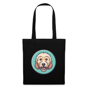 Labradoodle Dog Breed Funny Cartoon Kawaii Clipart - Tote Bag - black - Front