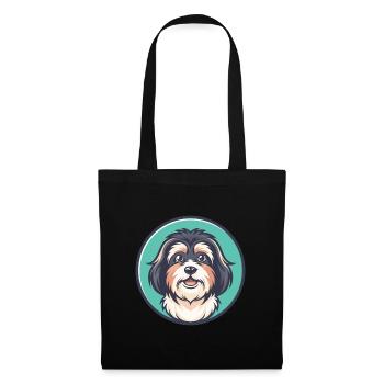 Lowchen Dog Breed Cartoon Character Kawaii Clipart - Tote Bag - black - Front