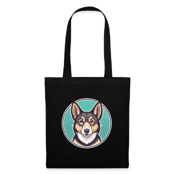 Lundehund Chien Race Dessin animé Kawaii Clipart Animal - Sac en tissu - noir - Devant