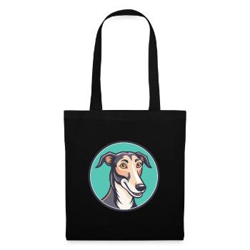 Lurcher Dog Breed Cartoon Character Kawaii Clipart - Tote Bag - black - Front