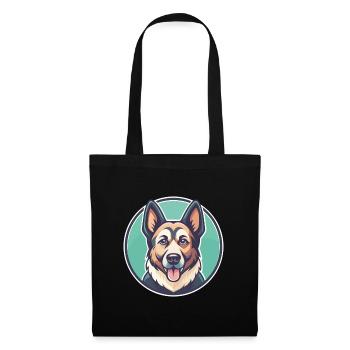 Magyar Agar Chien Race Drôle Dessin animé Kawaii Clipart - Sac en tissu - noir - Devant