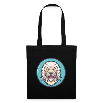Komondor Chien Race Coloré Dessin Animé Kawaii Clipart - Sac en tissu - noir - Devant