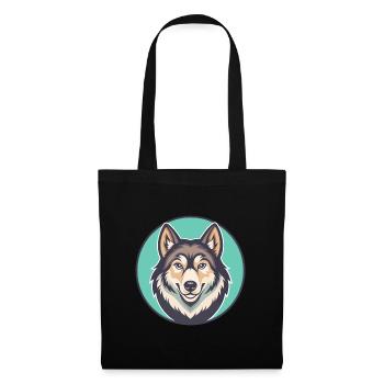 Kunming Wolfdog Hunderasse Cartoon Kawaii Clipart - Stoffbeutel - Schwarz - Vorne