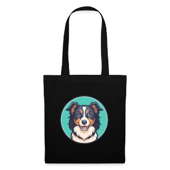 Miniature American Shepherd Dog Breed Cartoon Pet - Tote Bag - black - Front
