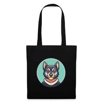 Molosse D’épire Chien Race Dessin Animé Kawaii - Sac en tissu - noir - Devant