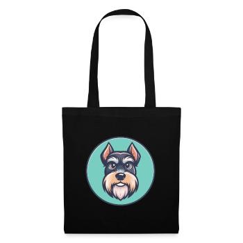 Mittelschnauzer Hunderasse Cartoon Kawaii Clipart - Stoffbeutel - Schwarz - Vorne