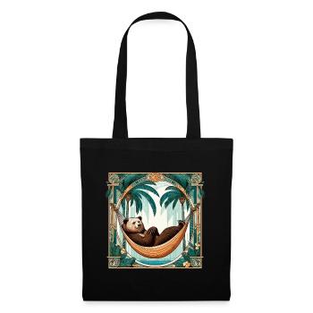 Pension de retraite Ours Retraité Palmiers Cadeau - Sac en tissu - noir - Devant