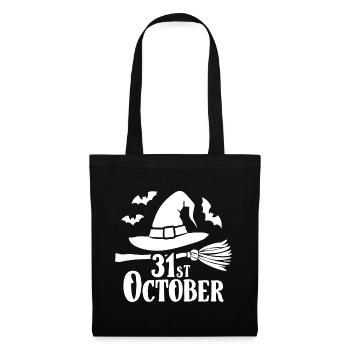 Citation du dicton d’Halloween 31 octobre - Sac en tissu - noir - Devant