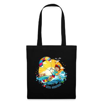 Colorful illustration of a kite surfer - Tote Bag - black - Front