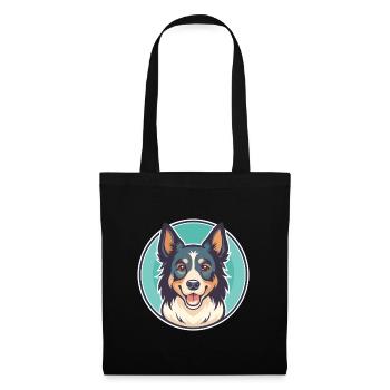 Nordamerikanischer Schäferhund Rasse Karikatur Kawaii - Stoffbeutel - Schwarz - Vorne