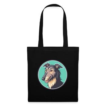 Pampas Deerhound Chien Race Dessin animé Kawaii Clipart - Sac en tissu - noir - Devant