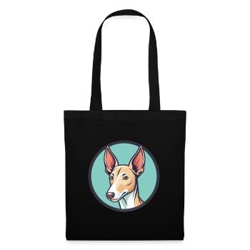 Podenco Ibicenco Chien Race Dessin animé Kawaii Clipart - Sac en tissu - noir - Devant