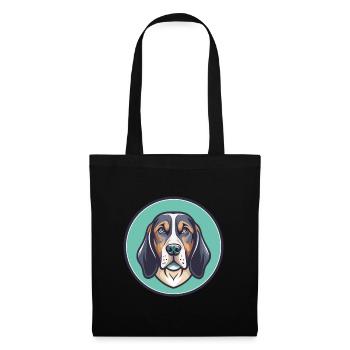 Chien de chasse polonais Race Dessin animé Kawaii Clipart Animal de compagnie - Sac en tissu - noir - Devant