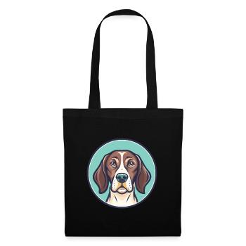 Chien d’arrêt portugais race dessin animé Kawaii - Sac en tissu - noir - Devant
