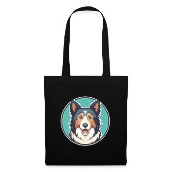 Alter Welsh Grey Schäferhund Hunderasse Karikatur Kawaii - Stoffbeutel - Schwarz - Vorne