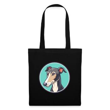 Lévrier polonais chien race dessin animé Kawaii Clipart - Sac en tissu - noir - Devant