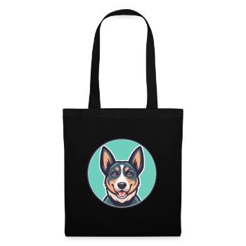 Chien de bétail portugais Race Dessin animé Kawaii Clipart - Sac en tissu - noir - Devant