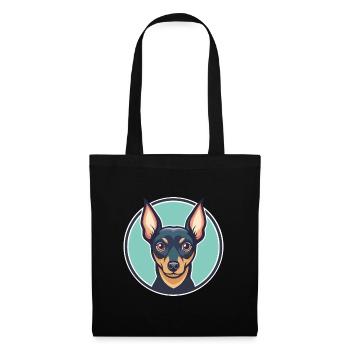 Prague Ratter Chien Race Dessin animé Kawaii Clipart Animal de compagnie - Sac en tissu - noir - Devant