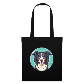Chien de berger picard, race de chien, dessin animé, Kawaii, Clipart - Sac en tissu - noir - Devant