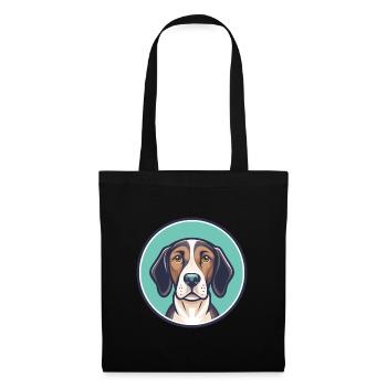 Pointer chien race dessin animé personnage Kawaii Clipart - Sac en tissu - noir - Devant