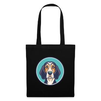 Poitevin Hound Dog Breed Cartoon Kawaii Clipart - Tote Bag - black - Front