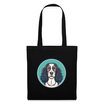 Pont Audemer Epagneul Chien Race Dessin Animé Kawaii Pet - Sac en tissu - noir - Devant