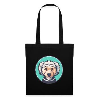 Pumi Hund Rasse Cartoon Kawaii Clipart Illustration - Stoffbeutel - Schwarz - Vorne