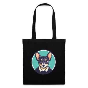 Ratonero Valenciano Race Chien Drôle Dessin Animé Kawaii - Sac en tissu - noir - Devant