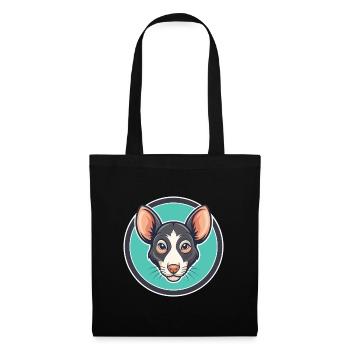 Ratonero Murciano Race Chien Dessin animé Kawaii Clipart - Sac en tissu - noir - Devant
