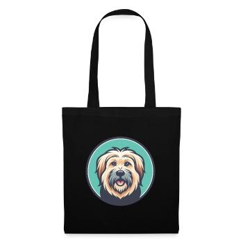 chien de berger des Pyrénées race de chien dessin animé Kawaii Clipart - Sac en tissu - noir - Devant