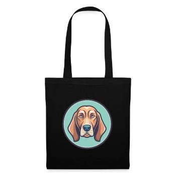 Redbone Coonhound Chien Race Dessin animé Kawaii Clipart - Sac en tissu - noir - Devant