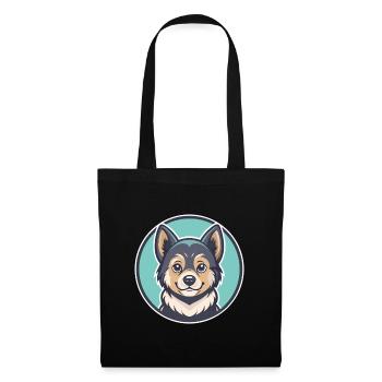 Russische Spielzeug Hund Rasse Lustige Karikatur Kawaii Clipart - Stoffbeutel - Schwarz - Vorne