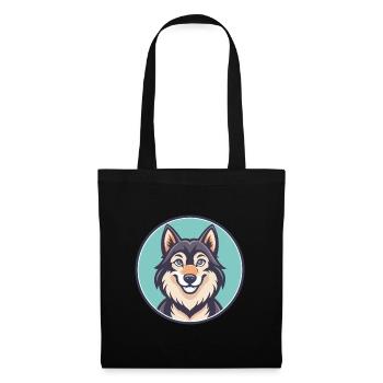 Saarloos Wolfdog Hunderasse Cartoon Kawaii Clipart - Stoffbeutel - Schwarz - Vorne