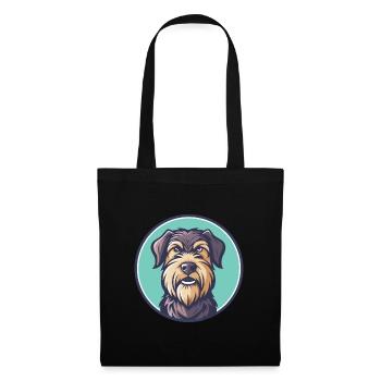 Terrier russe chien race dessin animé Kawaii Clipart - Sac en tissu - noir - Devant