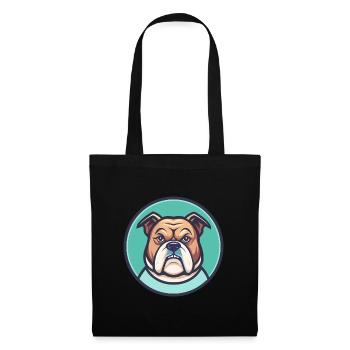 Serrano Bulldogge Hunderasse Cartoon Kawaii Clipart - Stoffbeutel - Schwarz - Vorne