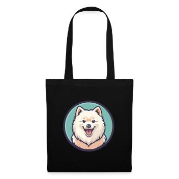 Samoyède Chien Race Dessin Animé Personnage Kawaii Clipart - Sac en tissu - noir - Devant