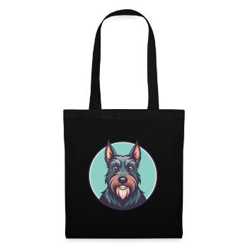 Schottischer Terrier Hund Rasse Cartoon Kawaii Clipart - Stoffbeutel - Schwarz - Vorne