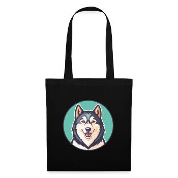 Seppala Sibérien Traîneau Chien Race Dessin Animé Kawaii - Sac en tissu - noir - Devant