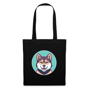 Shikoku Dog Breed Cartoon Character Kawaii Clipart - Tote Bag - black - Front