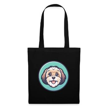 ShihPoo Hunderasse Cartoon Figur Kawaii Clipart - Stoffbeutel - Schwarz - Vorne