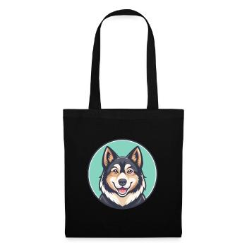 Sibérien Laïka Chien Race Dessin animé Kawaii Clipart - Sac en tissu - noir - Devant