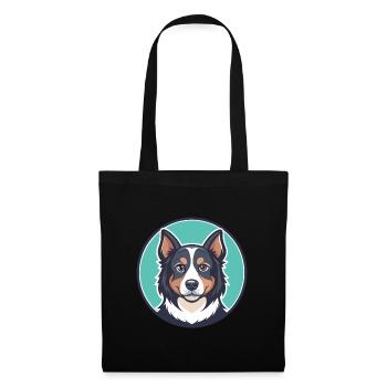Slovensky Cuvac chien race dessin animé Kawaii Clipart - Sac en tissu - noir - Devant