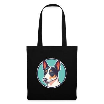 Renard Terrier Lisse Race Chien Dessin Animé Kawaii - Sac en tissu - noir - Devant
