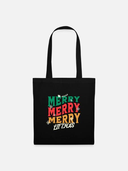 Merry liftmas - Stoffbeutel - Schwarz