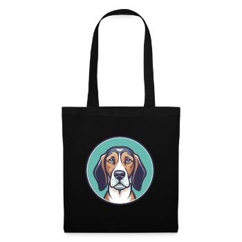 Chien de chasse du Sud race dessin animé Kawaii Clipart - Sac en tissu - noir - Devant