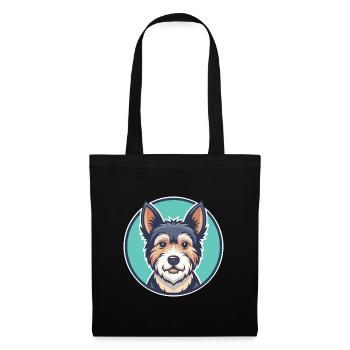 Teddy Roosevelt Terrier Hunderasse Karikatur Kawaii - Stoffbeutel - Schwarz - Vorne